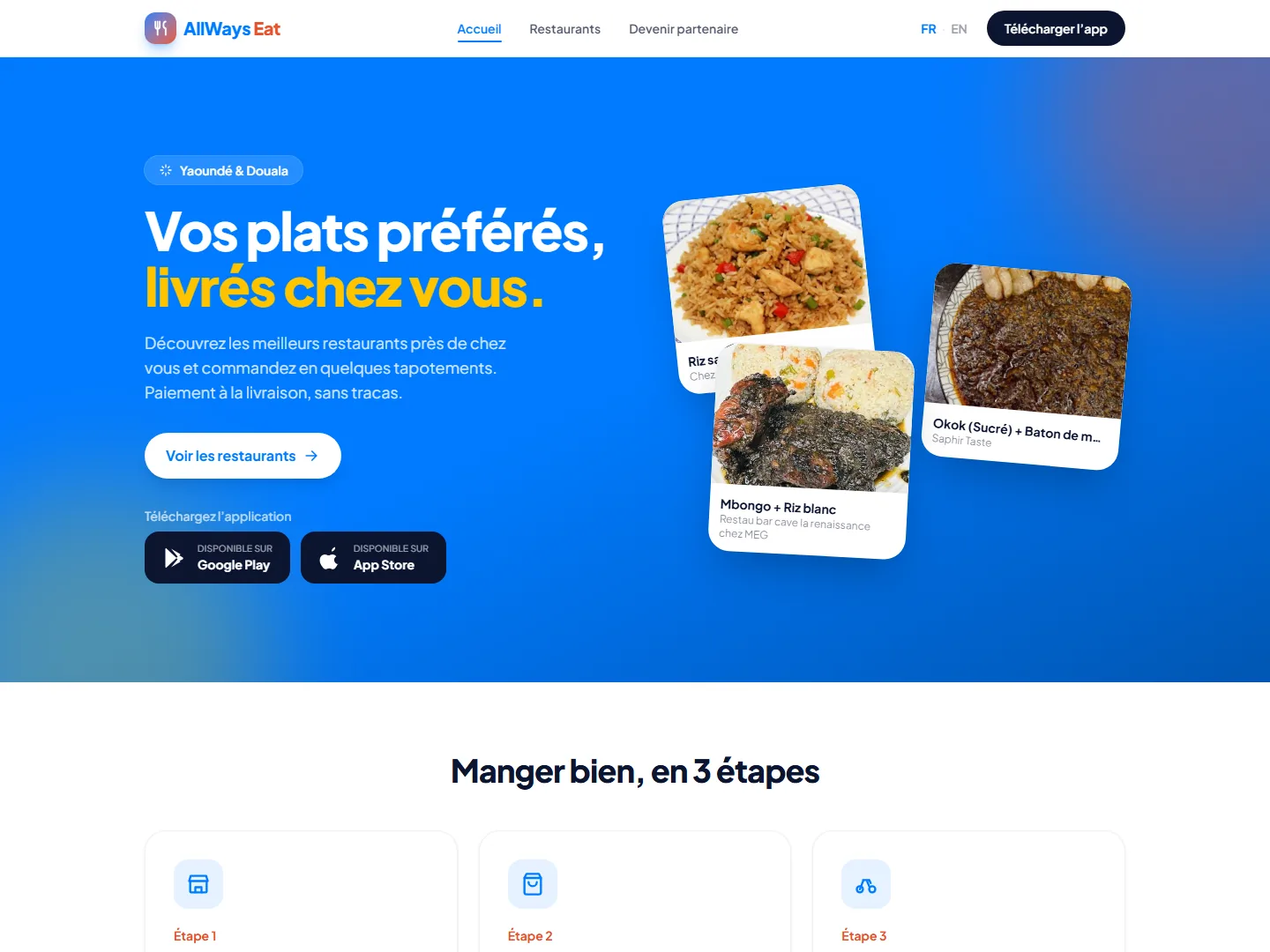 Page d'accueil du site AllWays Eat